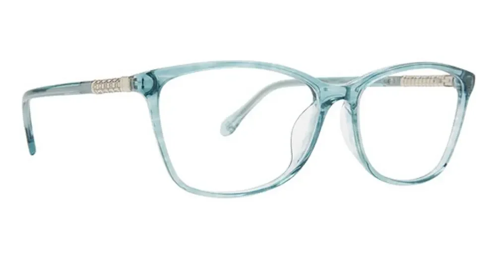 NEW Badgley Mischka Teddi International Fit turquoise blue eyeglasses